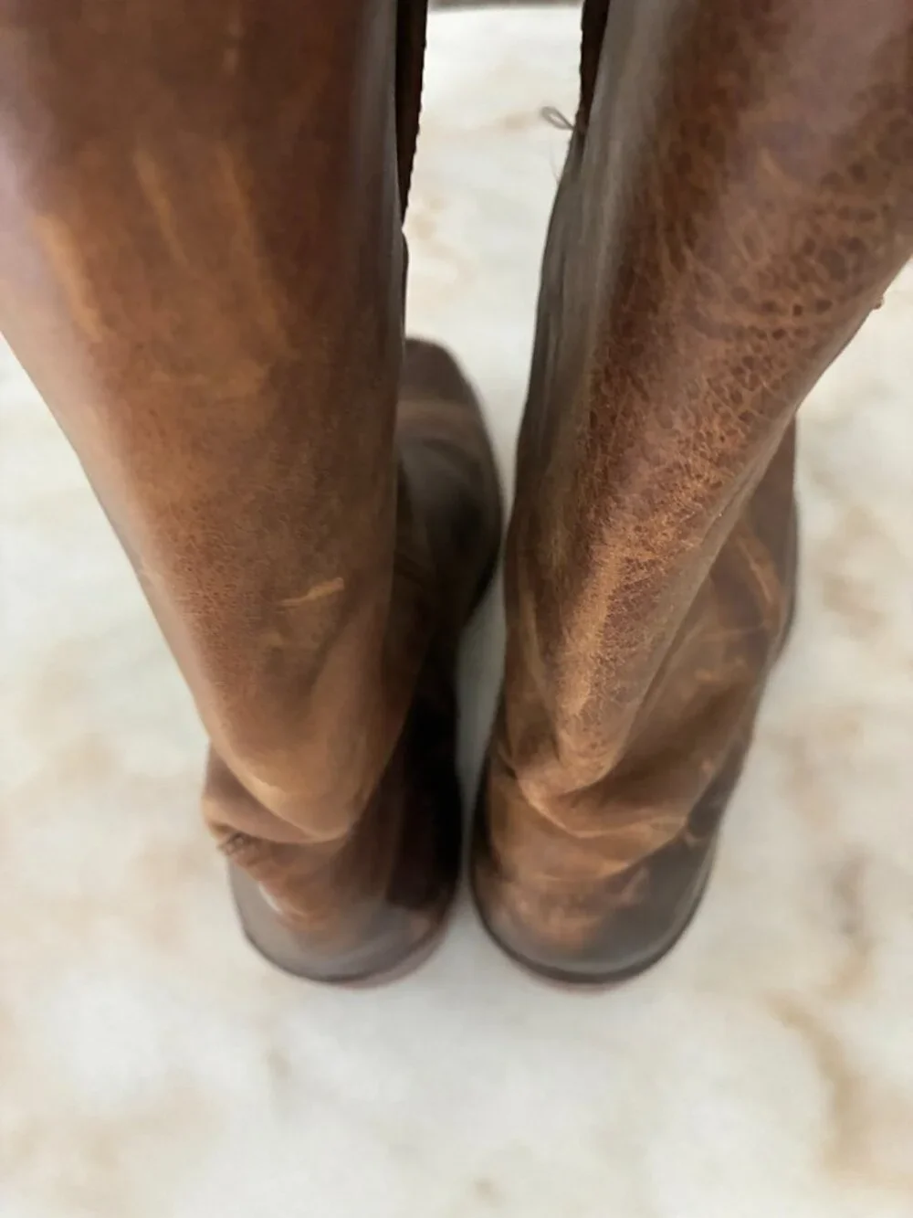 Vintage FRYE Leather Square Toe Campus Boots Men's 10.5 M Brown